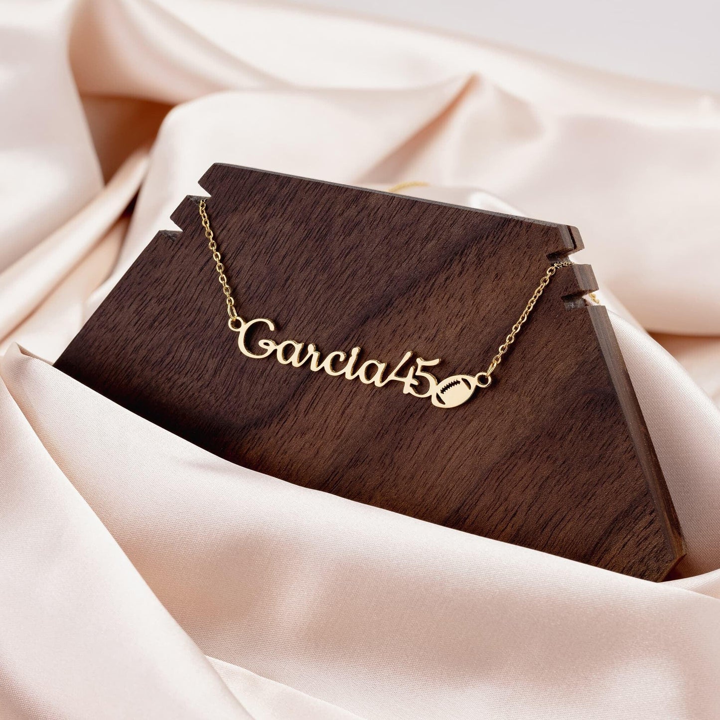 Football Personalized Name Necklace - Mallard Moon Gift Shop