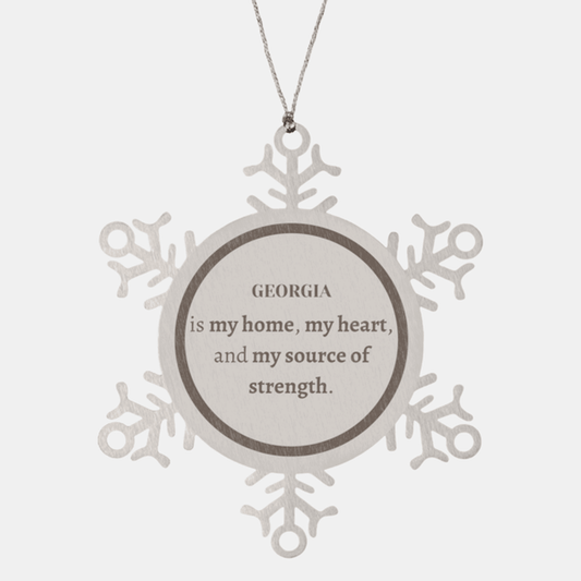 Georgia is my home Gifts, Lovely Georgia Birthday Christmas Snowflake Ornament For People from Georgia, Men, Women, Friends