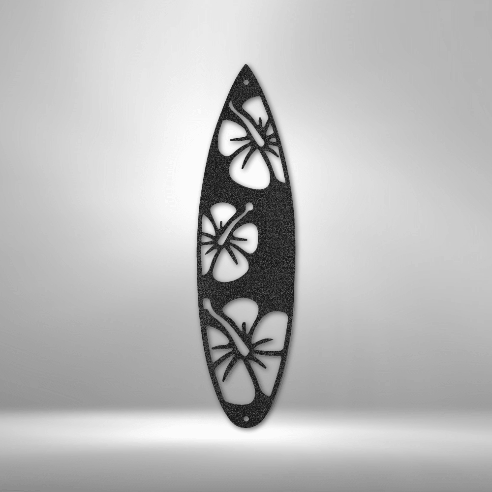 Surfboard Flowers Indoor Outdoor Steel Wall Sign Art - Mallard Moon Gift Shop