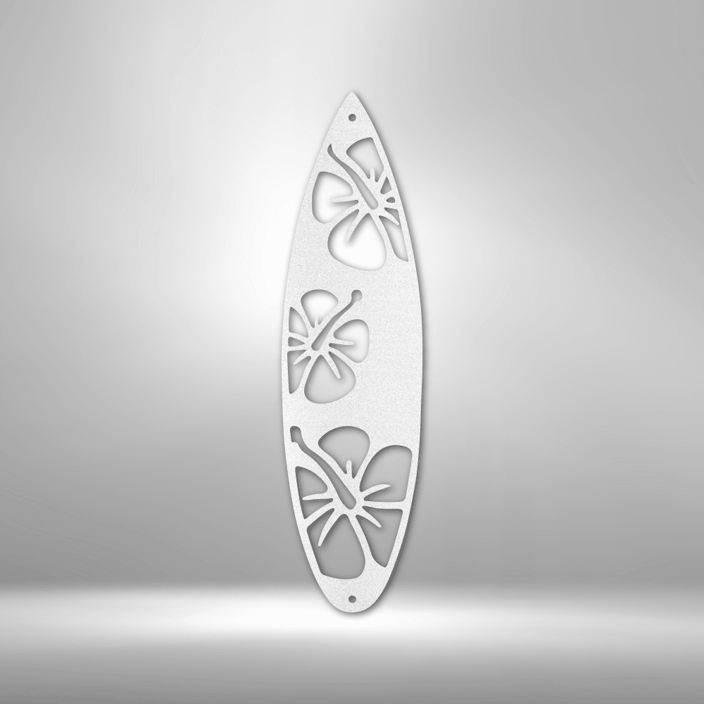 Surfboard Flowers Indoor Outdoor Steel Wall Sign Art - Mallard Moon Gift Shop