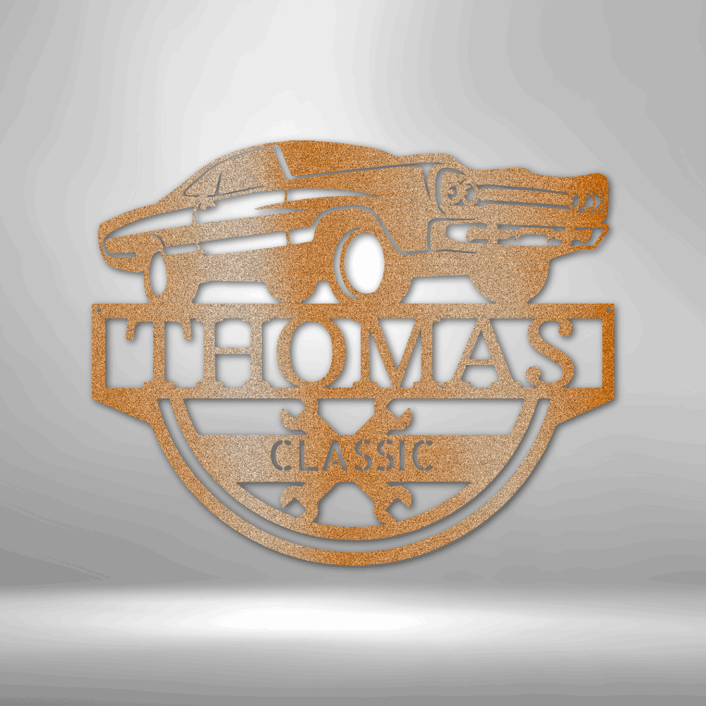 Timeless Car Custom Name Metal Wall Art - Mallard Moon Gift Shop
