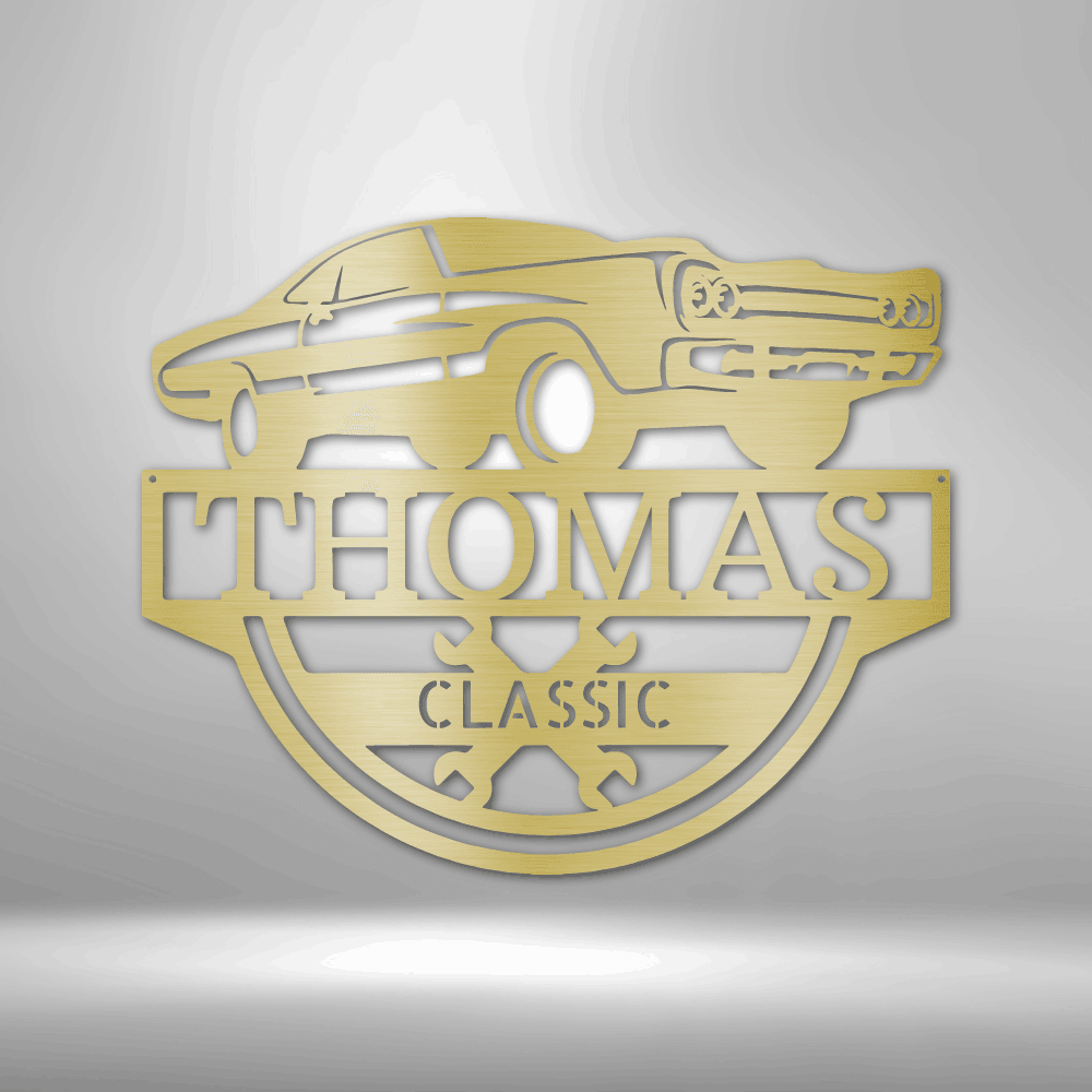 Timeless Car Custom Name Metal Wall Art - Mallard Moon Gift Shop