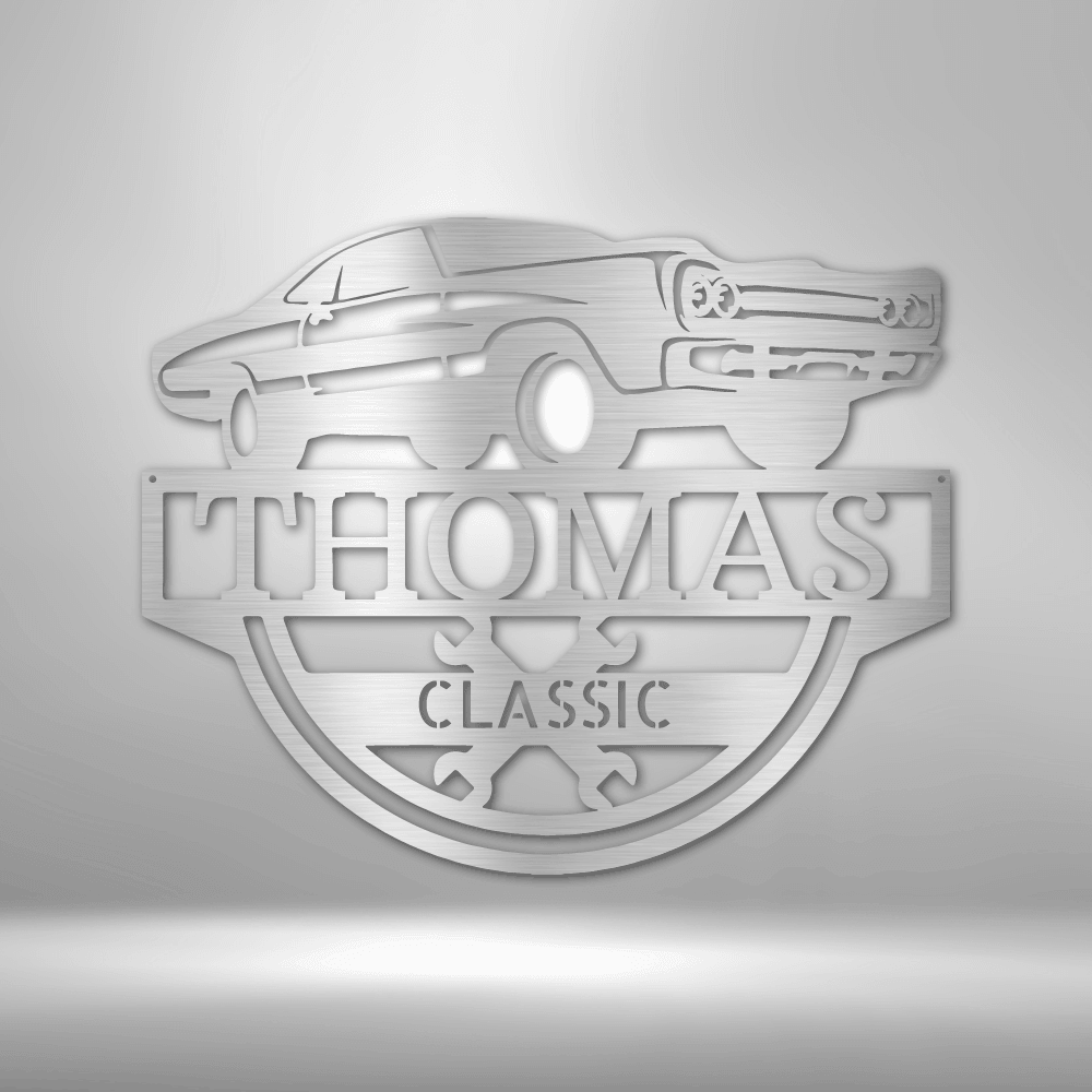 Timeless Car Custom Name Metal Wall Art - Mallard Moon Gift Shop