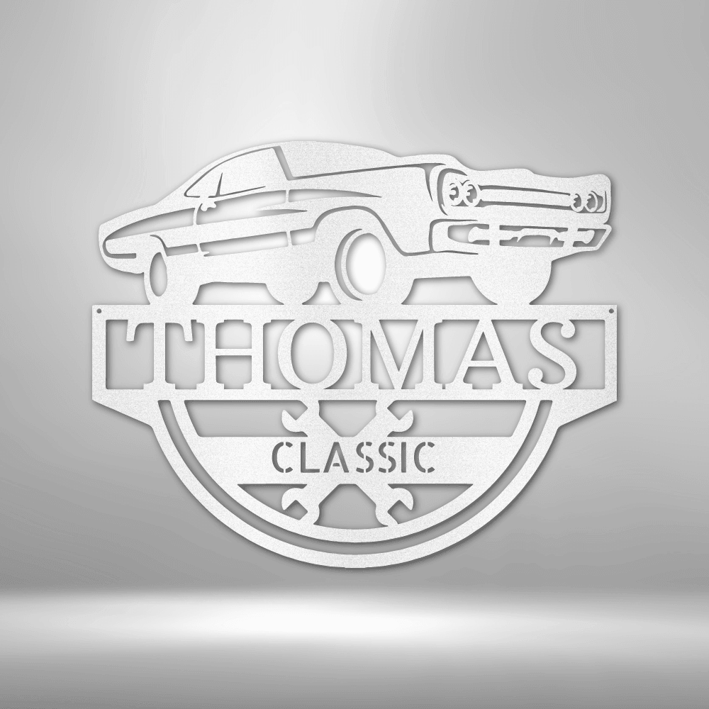Timeless Car Custom Name Metal Wall Art - Mallard Moon Gift Shop