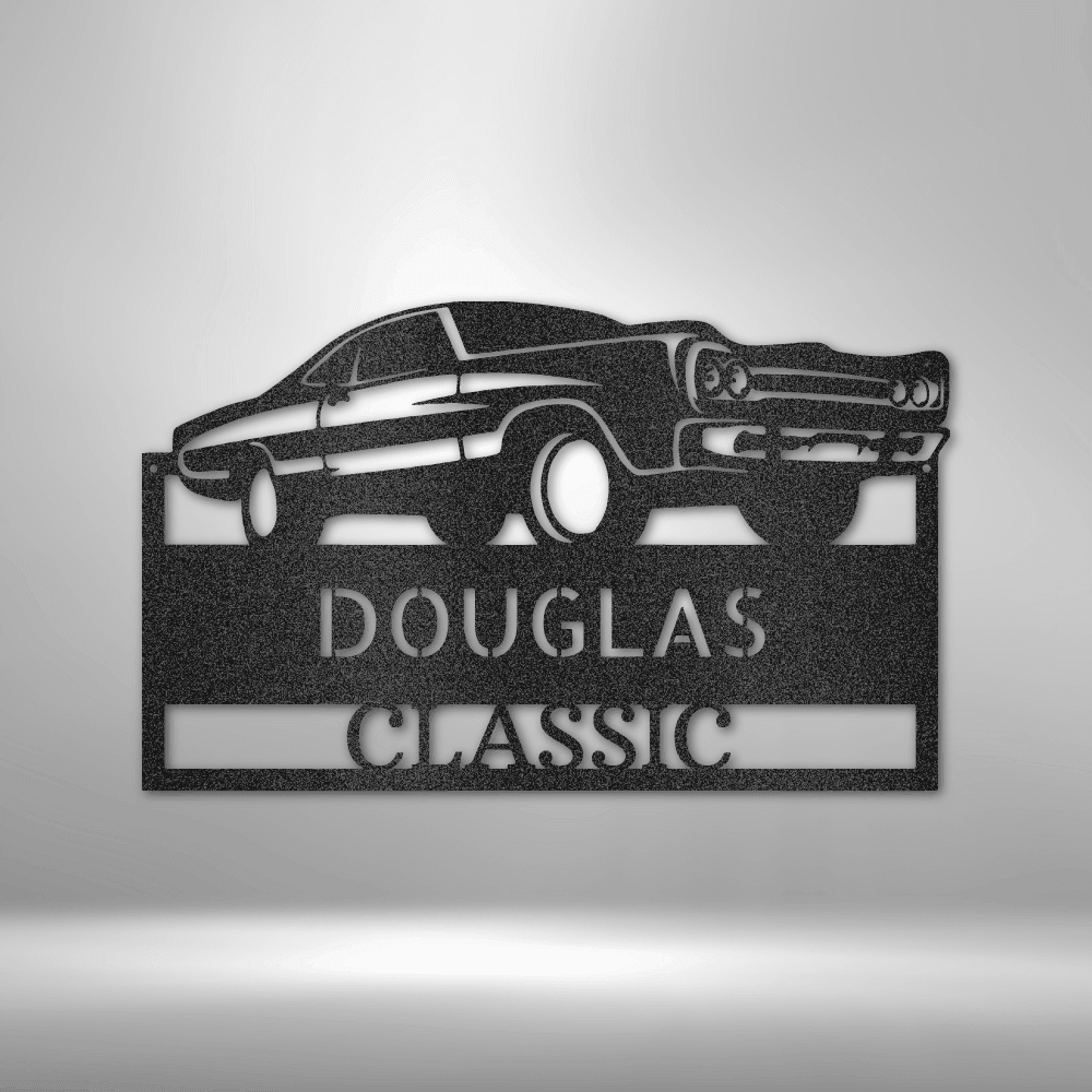 Classic Muscle Car Personalized Indoor Outdoor Steel Wall Sign - Mallard Moon Gift Shop