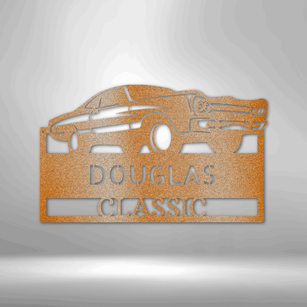 Classic Muscle Car Personalized Indoor Outdoor Steel Wall Sign - Mallard Moon Gift Shop