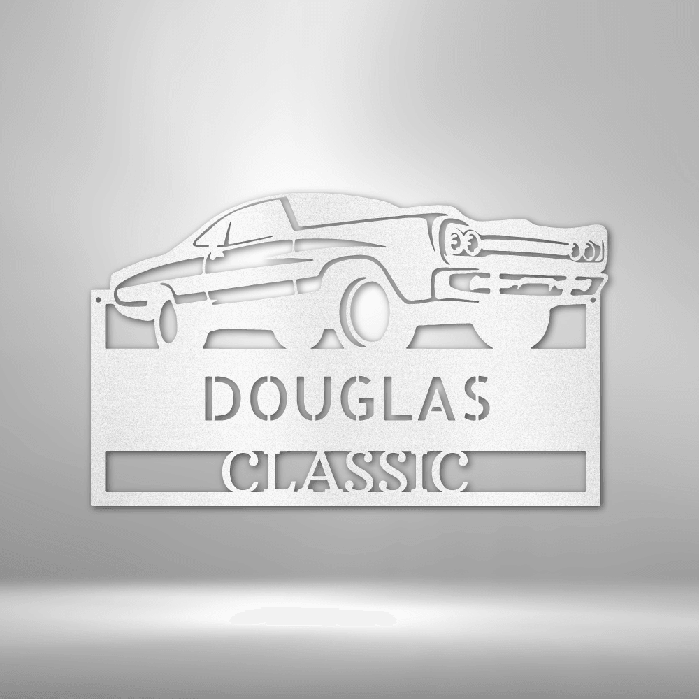 Classic Muscle Car Personalized Indoor Outdoor Steel Wall Sign - Mallard Moon Gift Shop