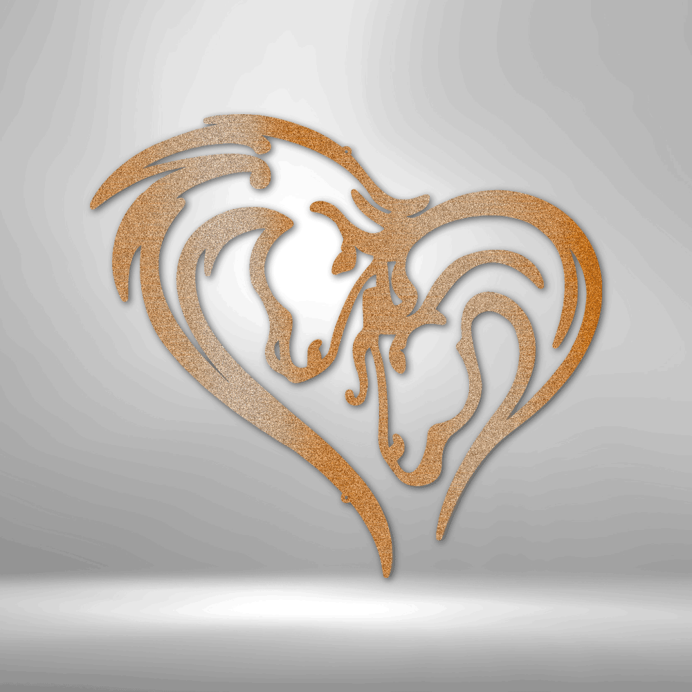Horse Love Steel Wall Sign - Mallard Moon Gift Shop