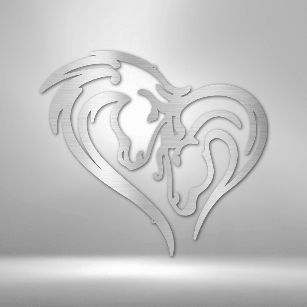 Horse Love Steel Wall Sign - Mallard Moon Gift Shop