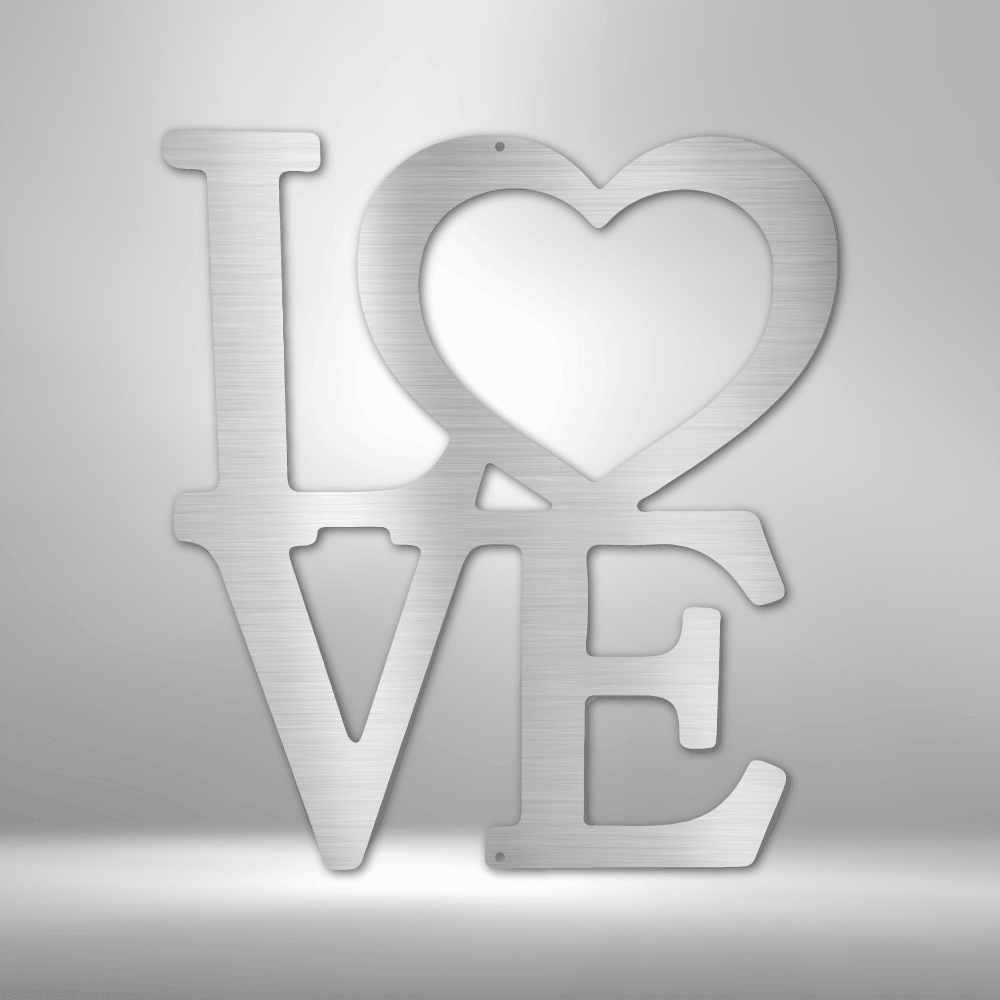 Classic Love Steel Wall Sign - Mallard Moon Gift Shop