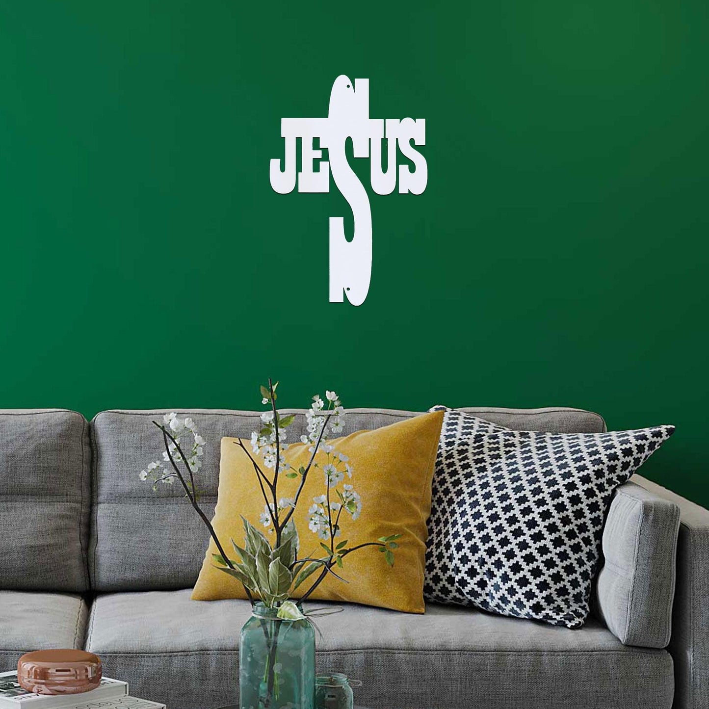 Jesus Cross Metal Art Steel Sign - Mallard Moon Gift Shop