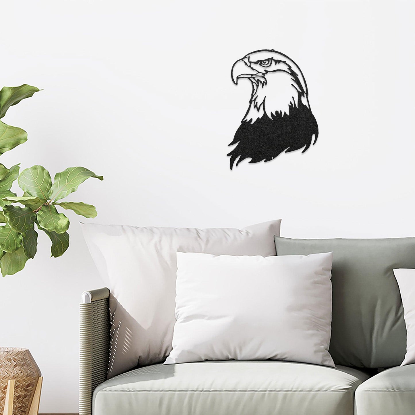 Bald Eagle Head Metal Art Wall Sign - Mallard Moon Gift Shop