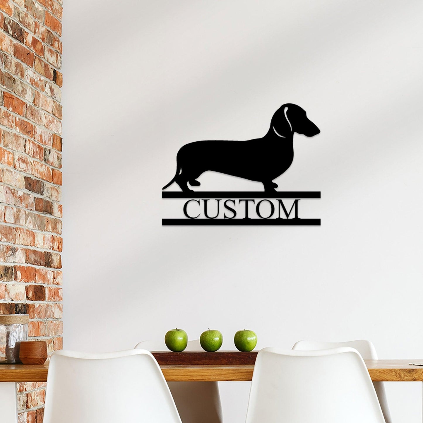 Dachshund Short Haired Custom Name Metal Wall Sign - Mallard Moon Gift Shop
