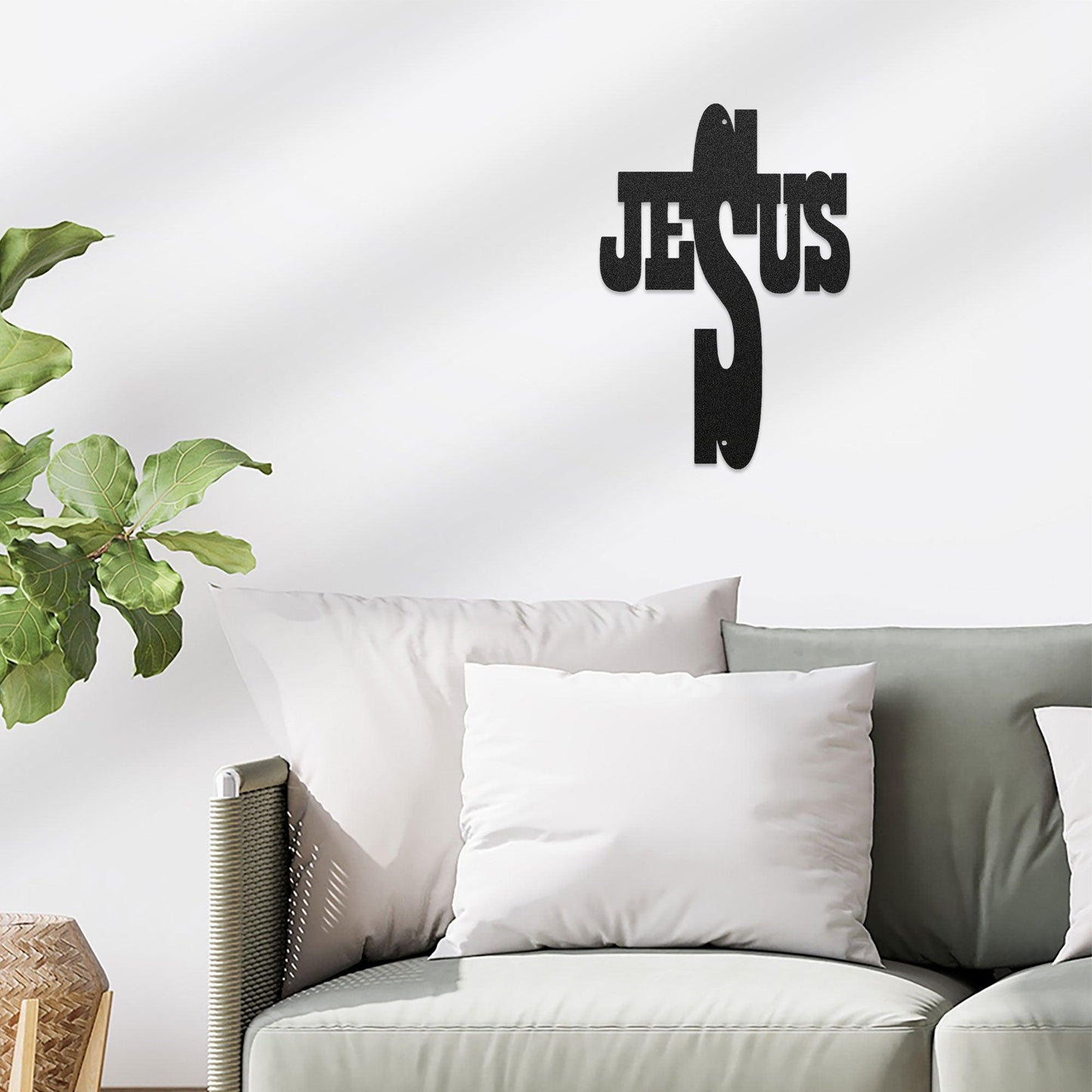 Jesus Cross Metal Art Steel Sign - Mallard Moon Gift Shop