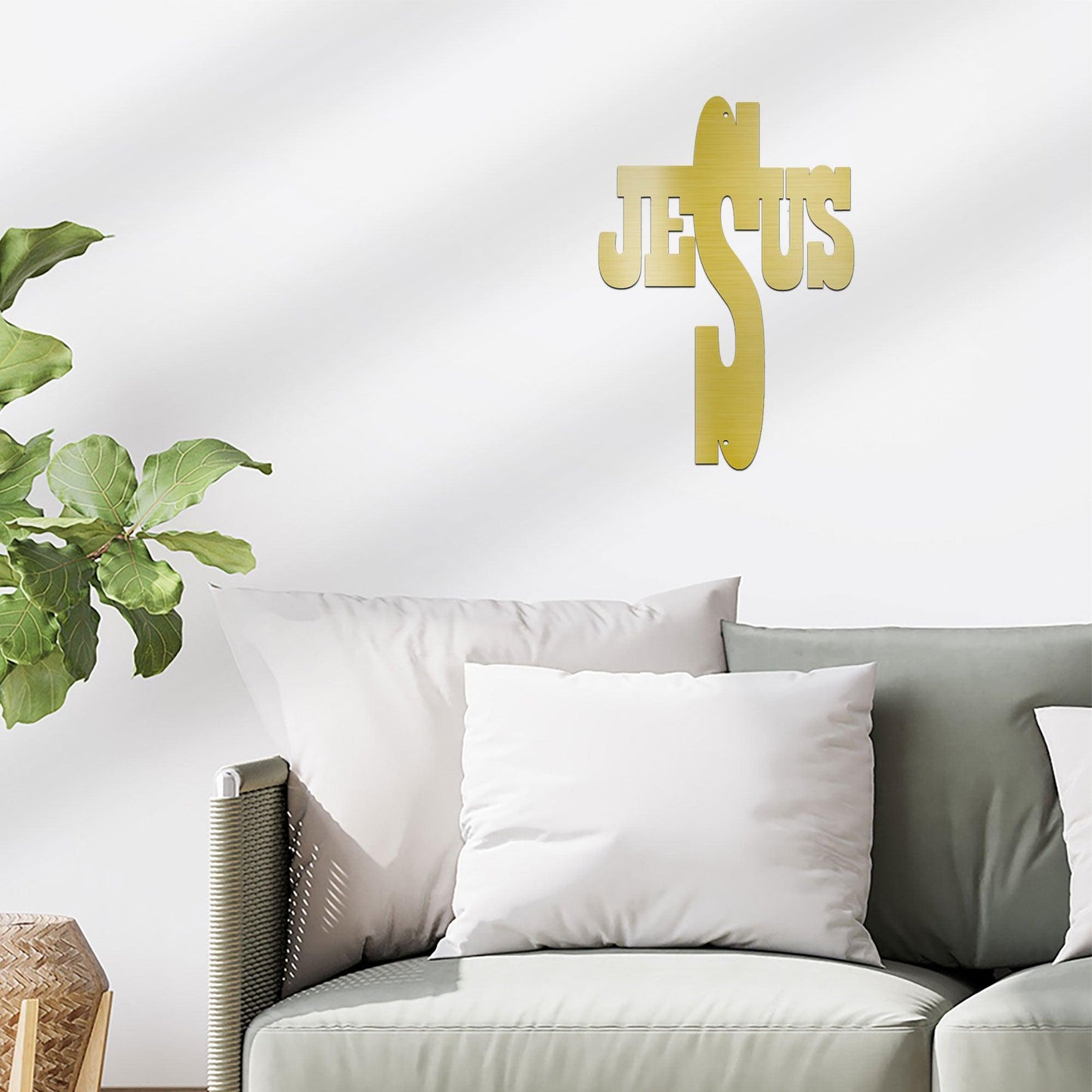 Jesus Cross Metal Art Steel Sign - Mallard Moon Gift Shop