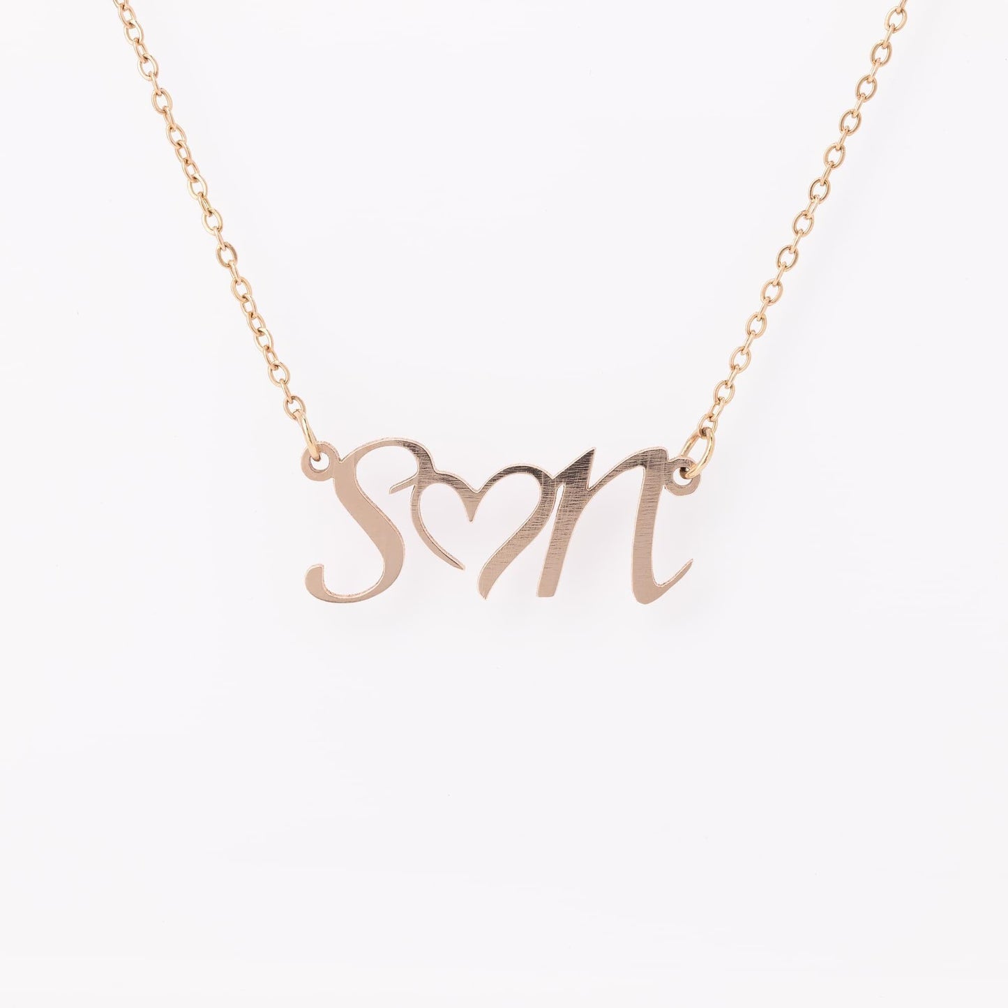 Personalized Double Initial Heart Necklace - Mallard Moon Gift Shop