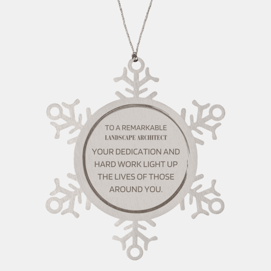 Remarkable Landscape Architect Gifts, Your dedication and hard work, Inspirational Birthday Christmas Unique Snowflake Ornament For Landscape Architect, Coworkers, Men, Women, Friends