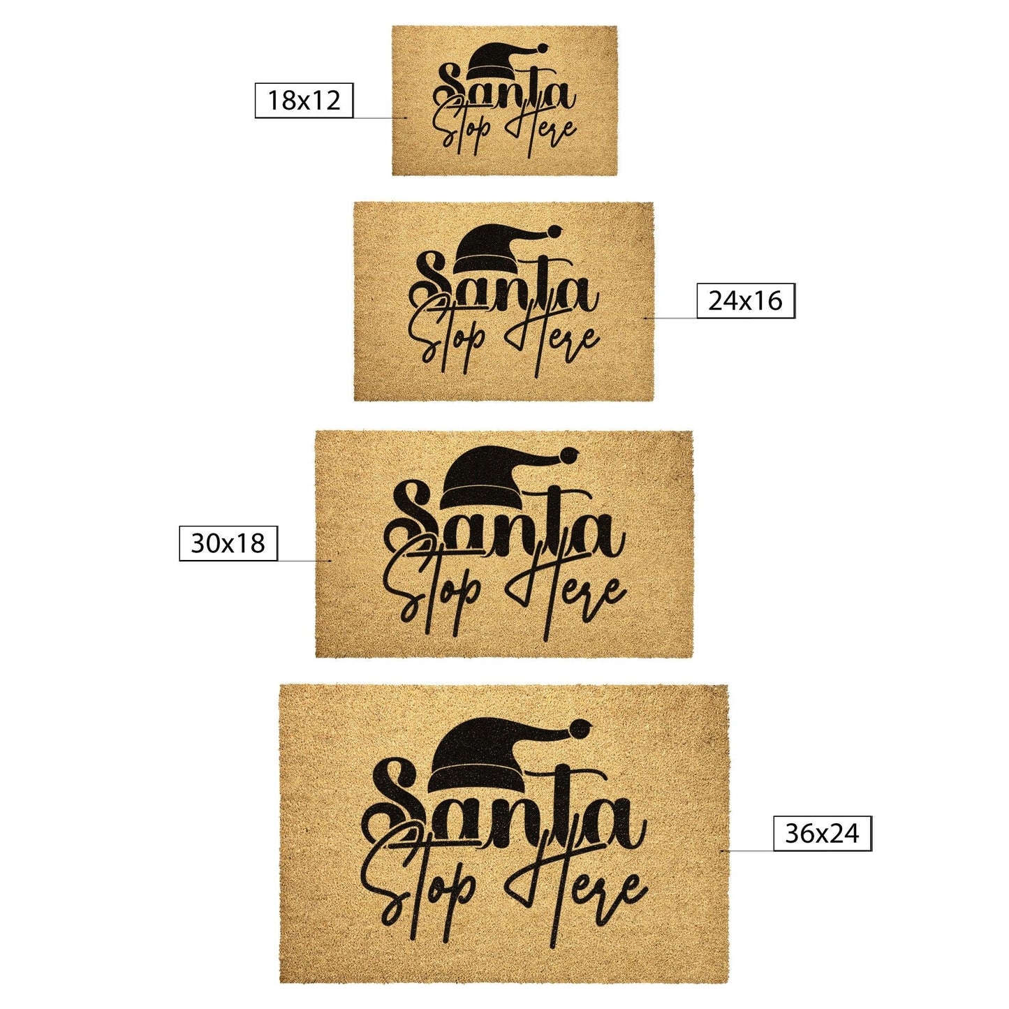 Santa Stop Here Christmas Outdoor Mat - Mallard Moon Gift Shop
