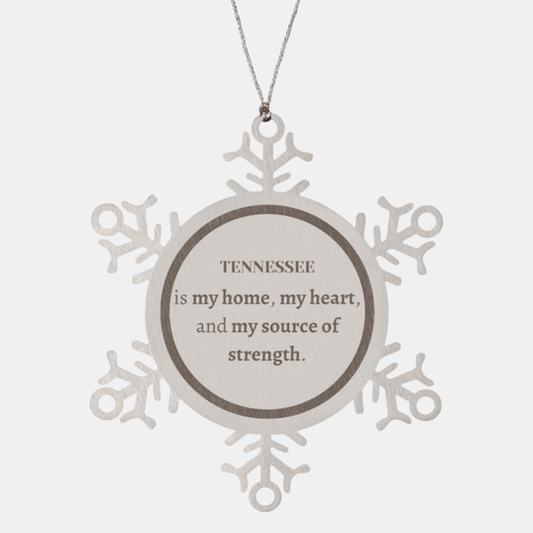 Tennessee is my home Gifts, Lovely Tennessee Birthday Christmas Snowflake Ornament For People from Tennessee, Men, Women, Friends