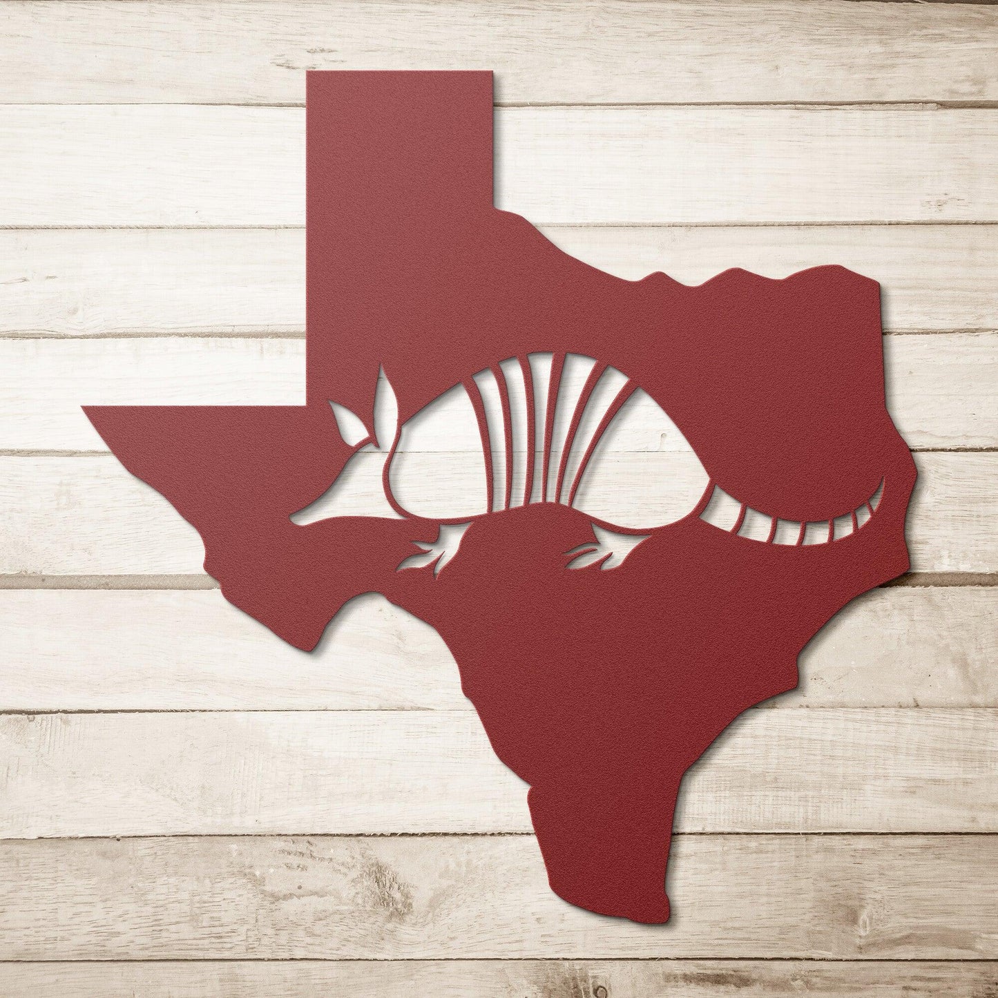 Texas Armadillo Metal Art Wall Sign - Mallard Moon Gift Shop