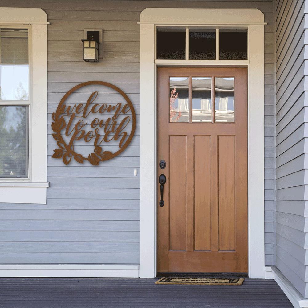Welcome to Our Porch Indoor Outdoor Steel Wall Sign - Mallard Moon Gift Shop