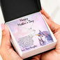 Mother's Day Gift from Daughter CZ Heart Pendant with Unicorn Message Card - Mallard Moon Gift Shop