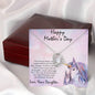 Mother's Day Gift from Daughter CZ Heart Pendant with Unicorn Message Card - Mallard Moon Gift Shop