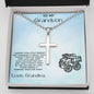 Gift For Young Grandson Engraved Cross Pendant Necklace from Grandma - Mallard Moon Gift Shop