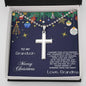 Grandson Personalized Christmas Cross Pendant Necklace - Mallard Moon Gift Shop