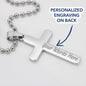 Gift for Husband - Love of my Life - Engraved Back Cross Pendant Necklace - Mallard Moon Gift Shop