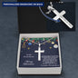 Grandson Personalized Christmas Cross Pendant Necklace - Mallard Moon Gift Shop