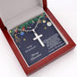Grandson Personalized Christmas Cross Pendant Necklace - Mallard Moon Gift Shop