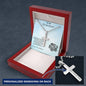 Gift For Young Grandson Engraved Cross Pendant Necklace from Grandma - Mallard Moon Gift Shop