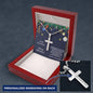 Grandson Personalized Christmas Cross Pendant Necklace - Mallard Moon Gift Shop
