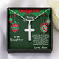 Merry Christmas to Daughter Personalized Cross Pendant Necklace - Mallard Moon Gift Shop