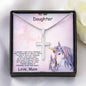 Daughter Personalized Cross Pendant Necklace with Unicorn Message Card and Gift Box - Mallard Moon Gift Shop