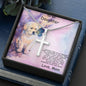 Daughter Personalized Cross Pendant Necklace with Cute Puppy Message Card and Gift Box - Mallard Moon Gift Shop