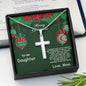 Merry Christmas to Daughter Personalized Cross Pendant Necklace - Mallard Moon Gift Shop