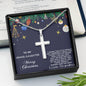 Grand-daughter Personalized Christmas Cross Pendant Necklace - Mallard Moon Gift Shop