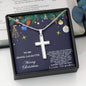 Grand-daughter Personalized Christmas Cross Pendant Necklace - Mallard Moon Gift Shop