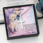 Daughter Personalized Cross Pendant Necklace with Cute Puppy Message Card and Gift Box - Mallard Moon Gift Shop