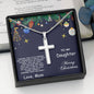 Daughter Christmas Personalized Cross Pendant Necklace - Mallard Moon Gift Shop
