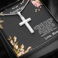 Gift for Daughter Personalized Cross Pendant Necklace Love Mom - Mallard Moon Gift Shop