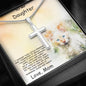 Personalized Gift for Daughter Cross Pendant Necklace with Kitten Message Card and Gift Box - Mallard Moon Gift Shop
