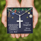 Daughter Christmas Personalized Cross Pendant Necklace - Mallard Moon Gift Shop