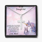 Daughter Personalized Cross Pendant Necklace with Unicorn Message Card and Gift Box - Mallard Moon Gift Shop