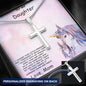 Daughter Personalized Cross Pendant Necklace with Unicorn Message Card and Gift Box - Mallard Moon Gift Shop