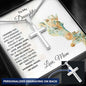 Gift for Daughter Personalized Engraved Cross Necklace - Mallard Moon Gift Shop