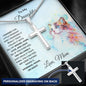 To My Daughter Love Mom Engraved Cross Necklace - Mallard Moon Gift Shop