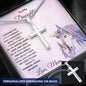 To My Daughter Engraved Cross Necklace Unicorn Message Card - Mallard Moon Gift Shop